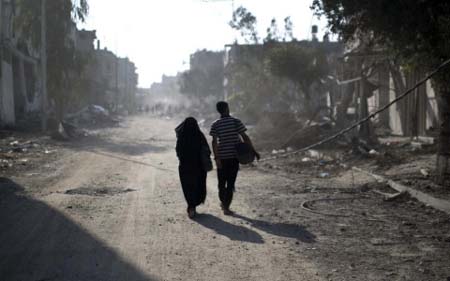 Thành phố Gaza tan hoang sau những cuộc giao tranh ác liệt của Israel và Palestine.